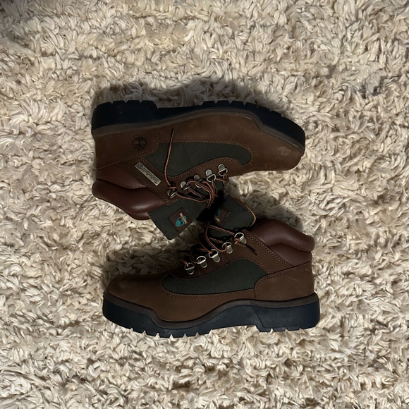 Timberland Men’s Waterproof Field Boots TB0A18A6 Sz 9 Dark Brown Green - Picture 5 of 7